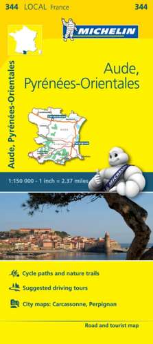 Michelin France Aude, Pyrenees-Orientales Map 344: Hautes-Pyrenees, Pyrenees Atlantiques Map 342 de Michelin