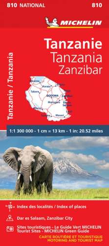 Tanzania & Zanzibar - Michelin National Map 810 de Michelin