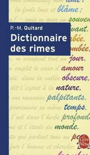 Dictionnaire Des Rimes de P. M. Quitard