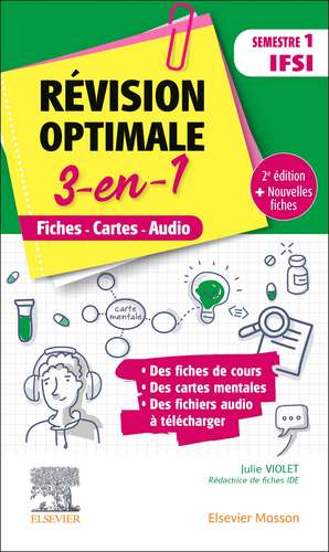 Révision optimale 3 en 1 _ Semestre 1 IFSI: Fiches-Cartes-Audio de Julie Violet