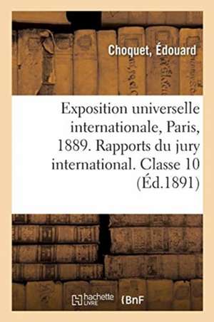 Exposition Universelle Internationale de 1889 À Paris. Rapports Du Jury International. Classe 10: Papeterie, Reliure, Matériel Des Arts de la Peinture de Édouard Choquet