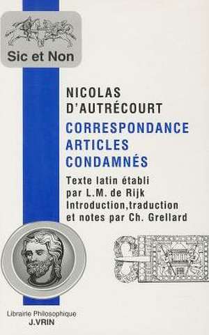 Correspondance Articles Condamnes de Nicolaus