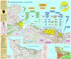 Normandy D-Day Flat Map Laminated