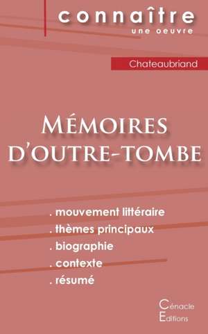 Fiche de lecture Mémoires d'outre-tombe de Chateaubriand (Analyse littéraire de référence et résumé complet) de François-René De Chateaubriand