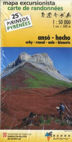 Pyrénées carte 25 Ansó - Hecho (Orhy - Roncal - Anie - Bisaurín) 1 : 50 000