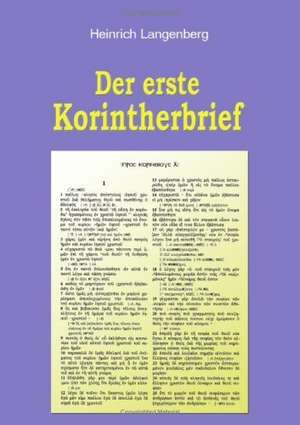 Der erste Korintherbrief de Heinrich Langenberg