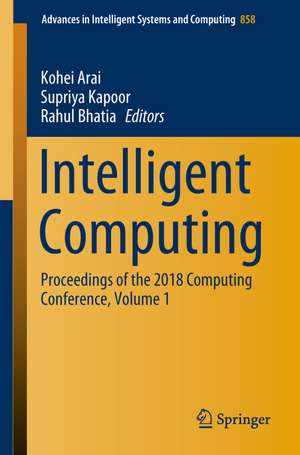 Intelligent Computing de Kohei Arai