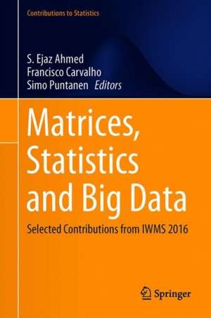 Matrices, Statistics and Big Data: Selected Contributions from IWMS 2016 de S. Ejaz Ahmed