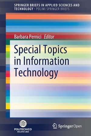 Special Topics in Information Technology de Barbara Pernici