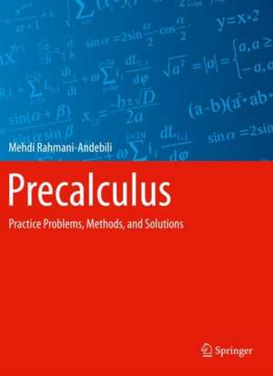 Precalculus: Practice Problems, Methods, and Solutions de Mehdi Rahmani-Andebili