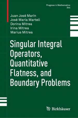 Singular Integral Operators, Quantitative Flatness, and Boundary Problems de Juan José Marín