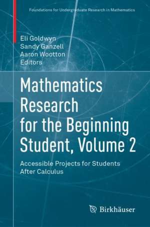 Mathematics Research for the Beginning Student, Volume 2: Accessible Projects for Students After Calculus de Eli E. Goldwyn