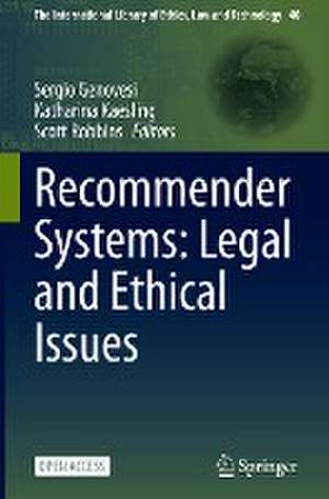 Recommender Systems: Legal and Ethical Issues de Sergio Genovesi