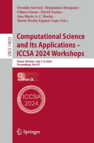 Computational Science and Its Applications - ICCSA 2024 Workshops de Osvaldo Gervasi