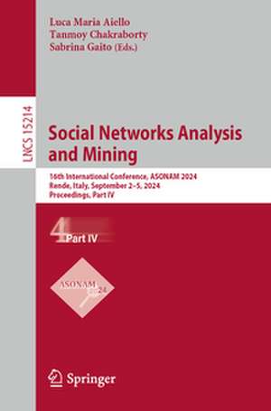 Social Networks Analysis and Mining de Luca Maria Aiello