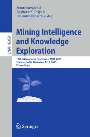 Mining Intelligence and Knowledge Exploration de Baghavathi Priya S.