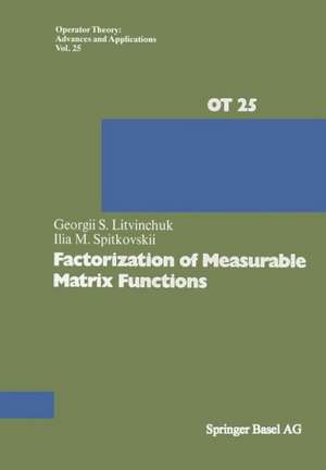 Factorization of Measurable Matrix Functions de G.S. Litvinchuk