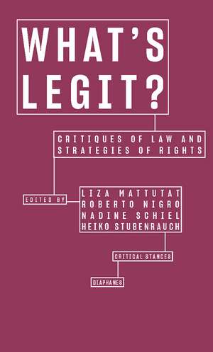 What’s Legit?: Critiques of Law and Strategies of Rights de Liza Mattutat