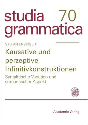 Kausative und perzeptive Infinitivkonstruktionen: Syntaktische Variation und semantischer Aspekt de Stefan Enzinger