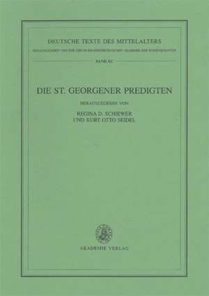 Die St. Georgener Predigten de Regina D. Schiewer