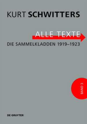 Die Sammelkladden 1919–1923 – "Bleichsucht und Blutarmut", "Gästebuch für die Merzausstellung", "Schwarzes Notizbuch VI", "8 uur", "Kritiken. Spez de Kurt Schwitters