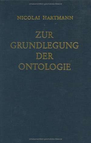 Zur Grundlegung der Ontologie de Nicolai Hartmann