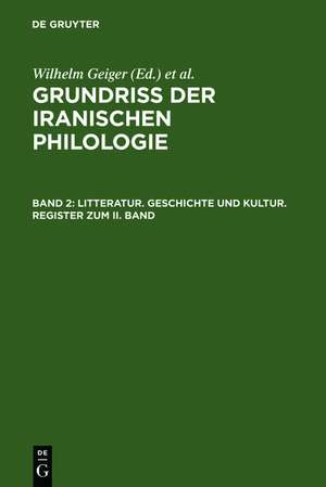 Litteratur, Geschichte und Kultur, Register zum II. Band de Wilhelm Geiger