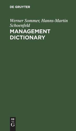 Management Dictionary: English-German de Werner Sommer