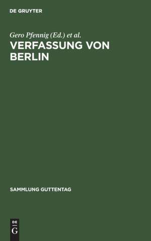 Verfassung von Berlin de Gero Pfennig