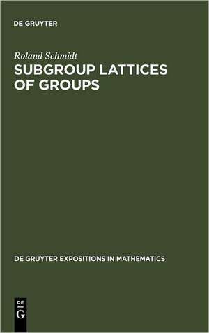 Subgroup Lattices of Groups de Roland Schmidt