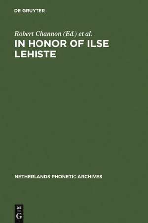 In honor of Ilse Lehiste: Ilse Lehiste Pühendusteos de Robert Channon