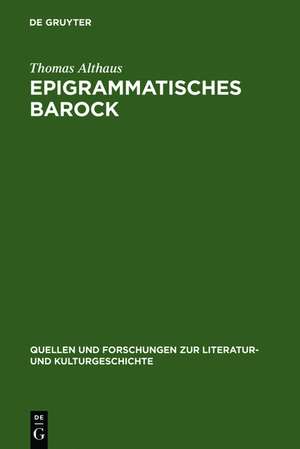 Epigrammatisches Barock de Thomas Althaus