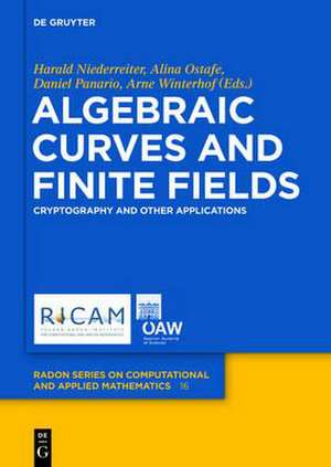 Algebraic Curves and Finite Fields: Cryptography and Other Applications de Harald Niederreiter