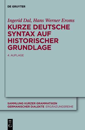 Kurze deutsche Syntax auf historischer Grundlage de Ingerid Dal