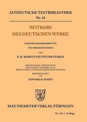 Notkers des Deutschen Werke de Edward H. Sehrt