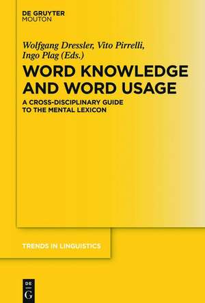 Word Knowledge and Word Usage de Vito Pirrelli