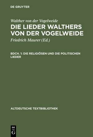 Die religiösen und die politischen Lieder de Walther von der Vogelweide