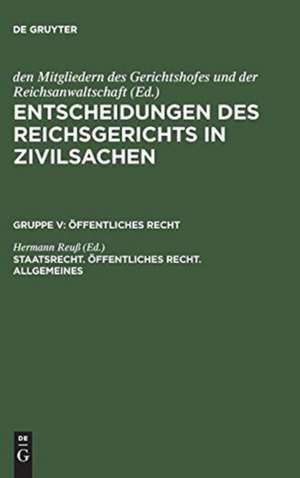 Staatsrecht, Öffentliches Recht, Allgemeines de Hermann Reuß