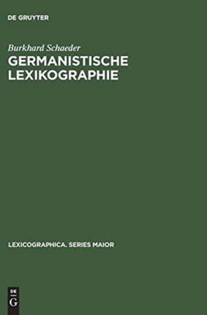 Germanistische Lexikographie de Burkhard Schaeder