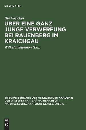 Über eine ganz junge Verwerfung bei Rauenberg im Kraichgau de Ilse Voelcker