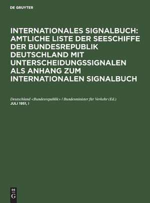 Signalbuch: (S.B.) ; amtliche deutsche Ausgabe, aus: Internationales Signalbuch 1931, Bd. 1 de Deutschland <Bundesrepublik> / Bundesminister für Verkehr