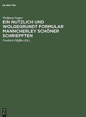 Ein nutzlich und wolgegrundt Formular Manncherley schöner schriefften: vollst. Faks.ausg. des Schreibmeisterbuches von 1553 de Wolfgang Fugger