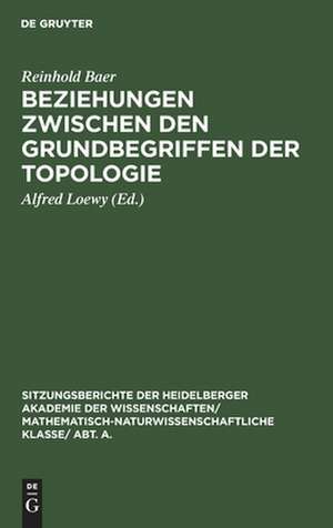 Beziehungen zwischen den Grundbegriffen der Topologie de Reinhold Baer