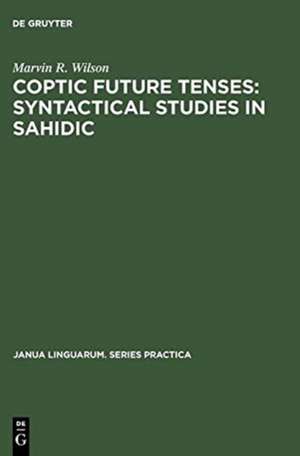 Coptic future tenses: syntactical studies in Sahidic de Marvin R. Wilson