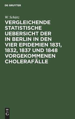 Vergleichende statistische Uebersicht der in Berlin in den vier Epidemien 1831, 1832, 1837 und 1848 vorgekommenen Cholerafälle: nach den Wohnungen der Erkrankten aus amtlichen Listen zusammengestellt und erläutert ; nebst einem Grundriß von Berlin de W. Schütz