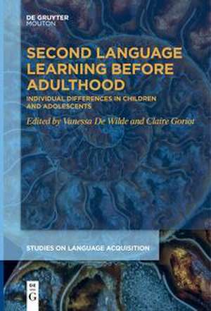 Second Language Learning Before Adulthood de Claire Goriot