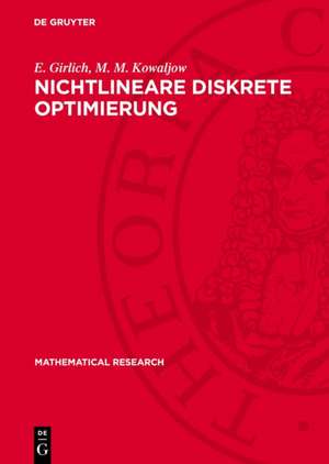 Nichtlineare diskrete Optimierung de M. M. Kowaljow