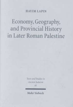 Economy, Geography, and Provincial History in Later Roman Palestine de Hayim Lapin