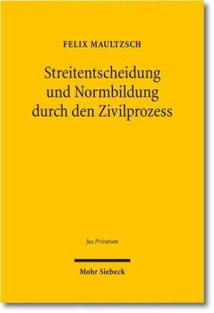 Streitentscheidung und Normbildung durch den Zivilprozess de Felix Maultzsch