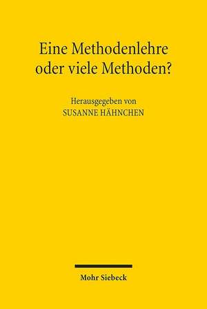 Eine Methodenlehre oder viele Methoden? de Susanne Hähnchen